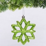 Елочная игрушка «Зимняя снежинка» 10*1*12 см, зеленый