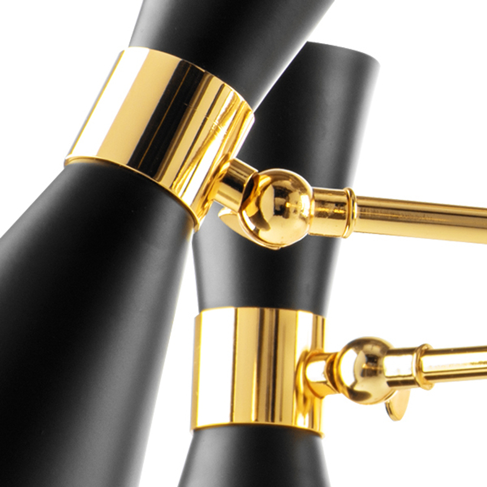 816087 Люстра DUMO 8х40W E14 ЧЕРНЫЙ МАТОВЫЙ/ЗОЛОТО