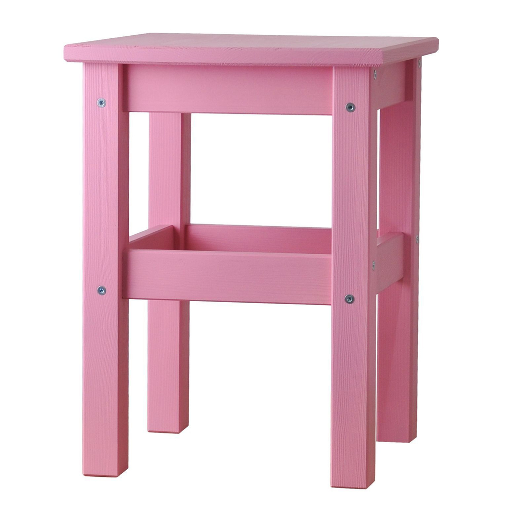 Табурет деревянный Одвар 33х33 см из массива сосны, розовый