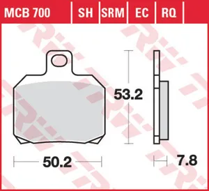 Колодки тормозные дисковые TRW MCB700SRM