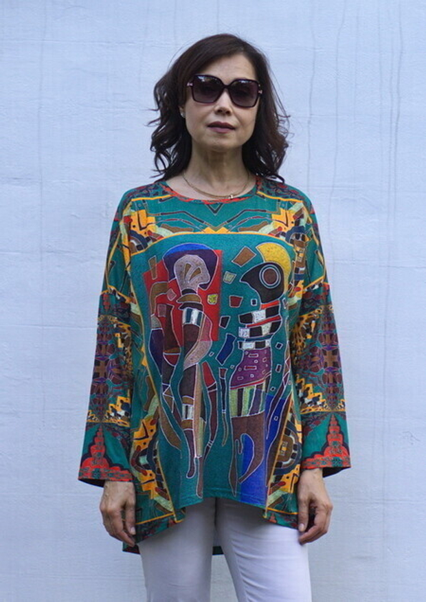 Туника "Кандинский", по мотивам картины Кандинского «Четыре фигуры на трех квадратах»