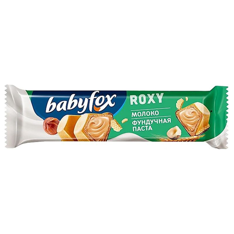 Батончик Baby Fox вафельный начинка молоко-фундук 18,2 гр/шт 24 шт/кор