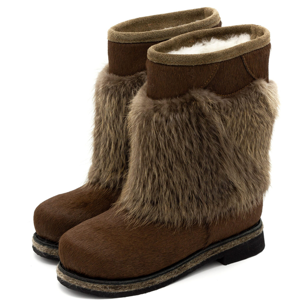 Унты детские из бобра и замши