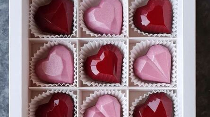 813 | Форма для шоколадных конфет "Сердца и грани" (275*175 мм)