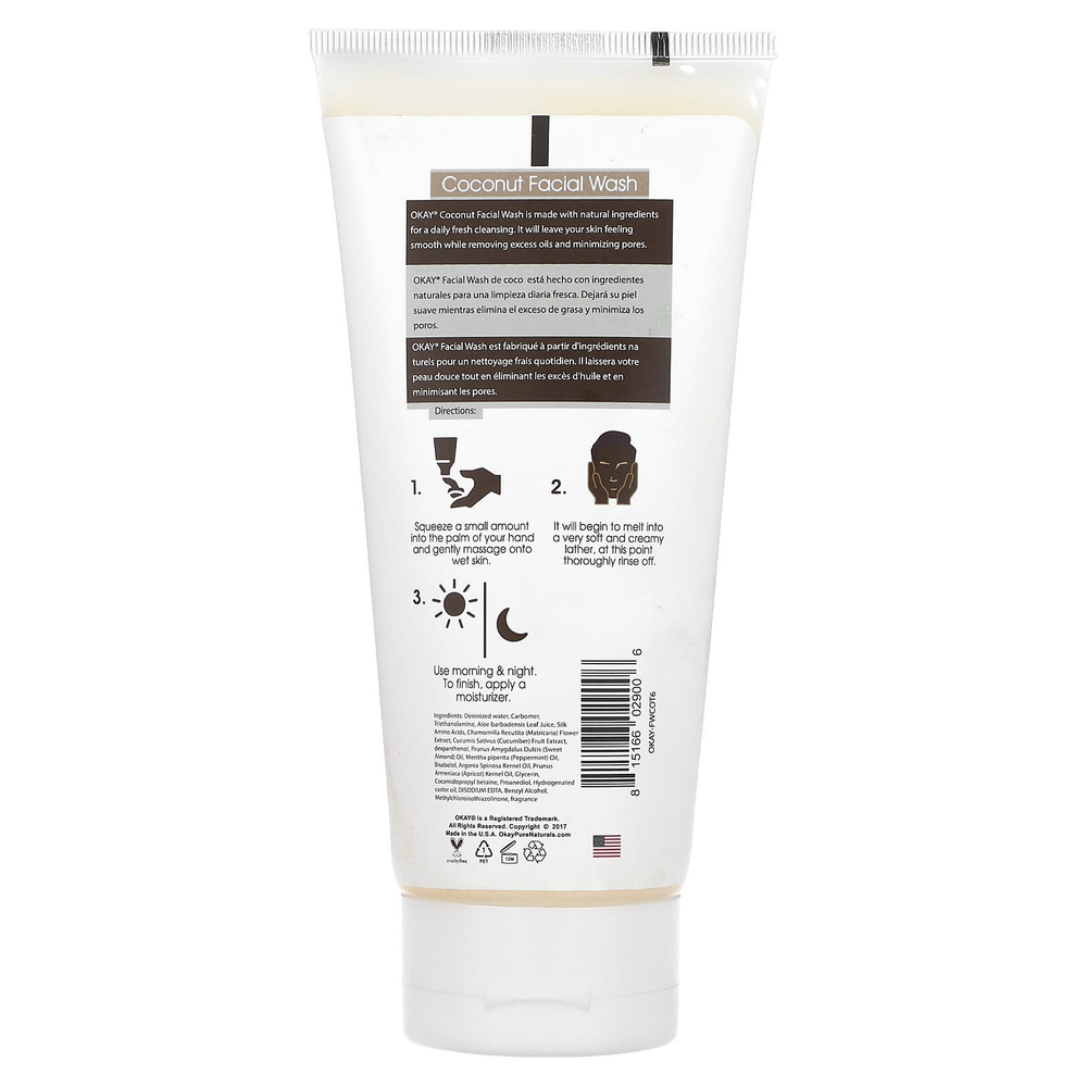 Okay Pure Naturals, Гель для душа с кокосом, 170 г (6 унций)