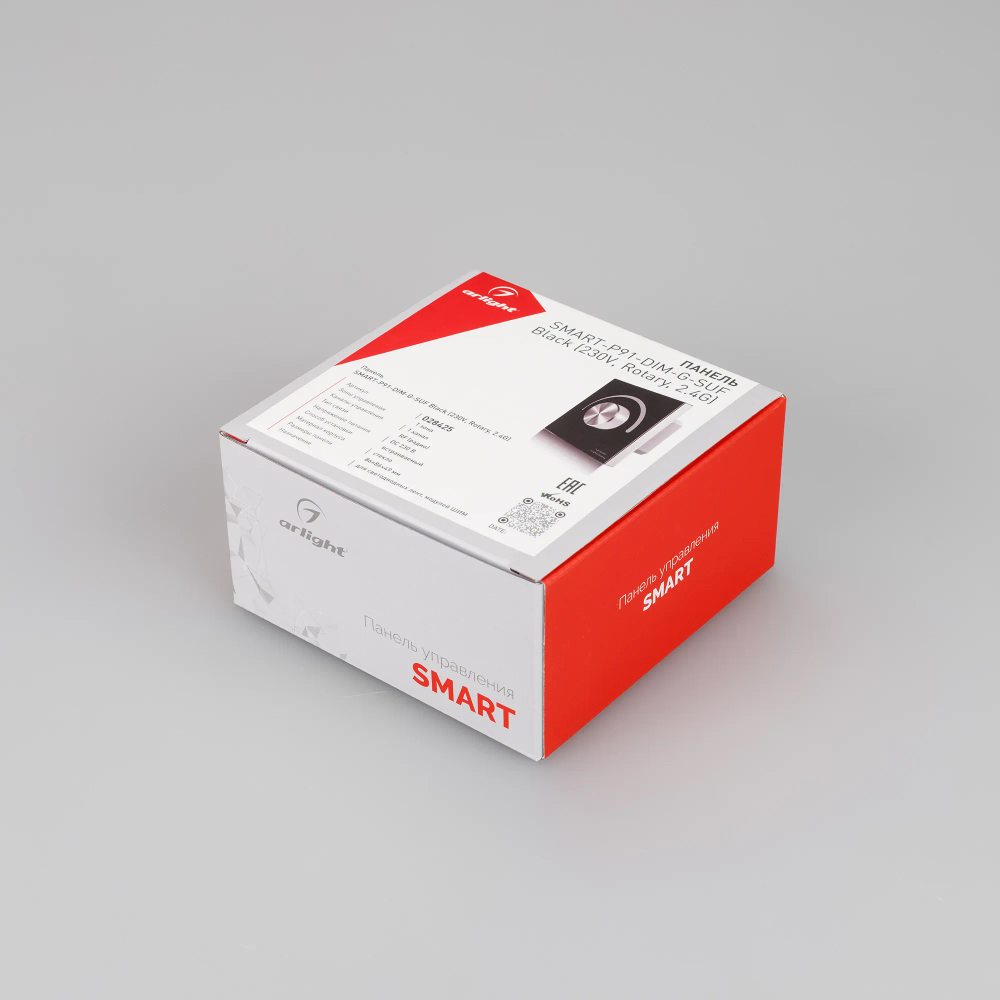 Панель SMART-P91-DIM-G-SUF Black (230V, Rotary, 2.4G) (Arlight, IP20 Пластик, 5 лет) 028425