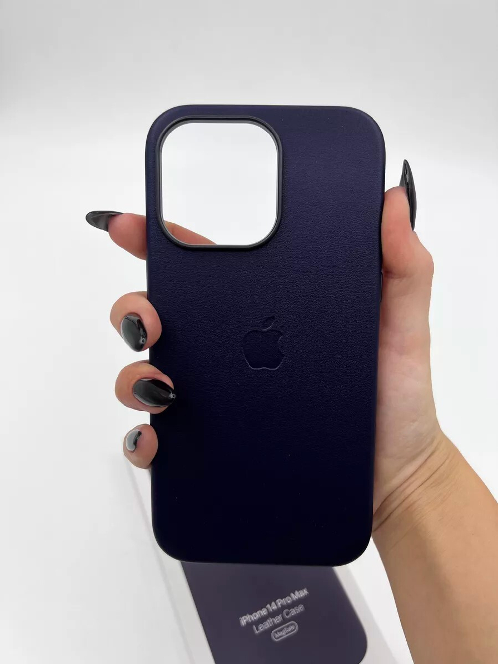 Кожаный чехол Leather Case iPhone 14 Pro Max, Ink Темно-Синий