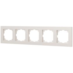 Рамка для розеток и выключателей Intro Accent 6-505-06 на 5 постов, СУ, перламутр | Intro