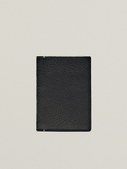 Massimo Dutti Вертикальный кошелек из кожи, черный