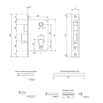 Замок врезной Avers, 0827/60-C-AB, ручка в комплект, цилиндровый, бронз