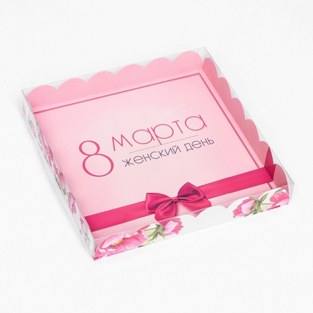 Коробка 21*21*3 см 8 марта