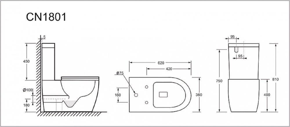 Унитаз-компакт Ceramica Nova Mia Rimless CN1801 крышка микролифт безободковый