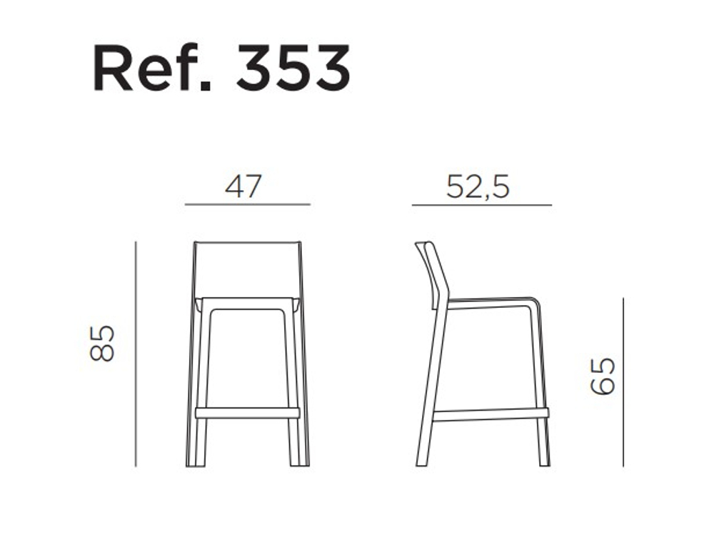 Стул пластиковый полубарный Trill Stool Mini