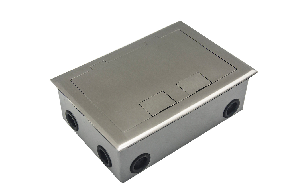 Лючок в пол 6 мод. (2 мод. 45х45 мм. + 2 мод. 22.5х45 мм.),  нержавеющая сталь