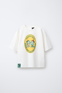 ZARA ФУТБОЛКА С ПРИНТОМ MICKEY AND MINNIE MOUSE © DISNEY, ЭКРЮ