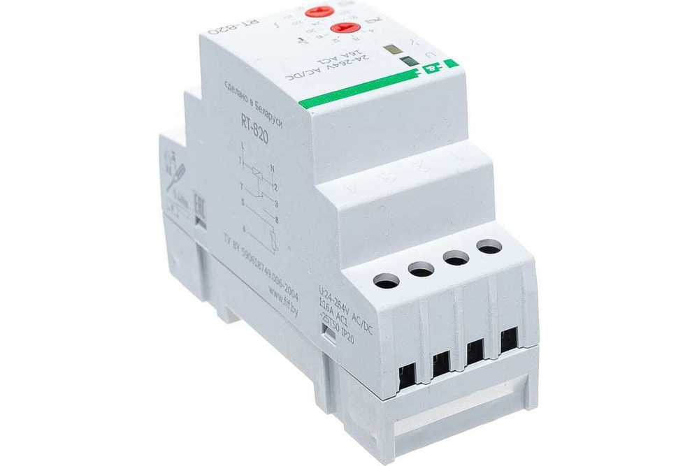 Реле контроля температуры RT-820 50-264В AC 16А 1NO/NC IP20 (от +4 до +30 град.C; с выносным датчиком в комплекте)