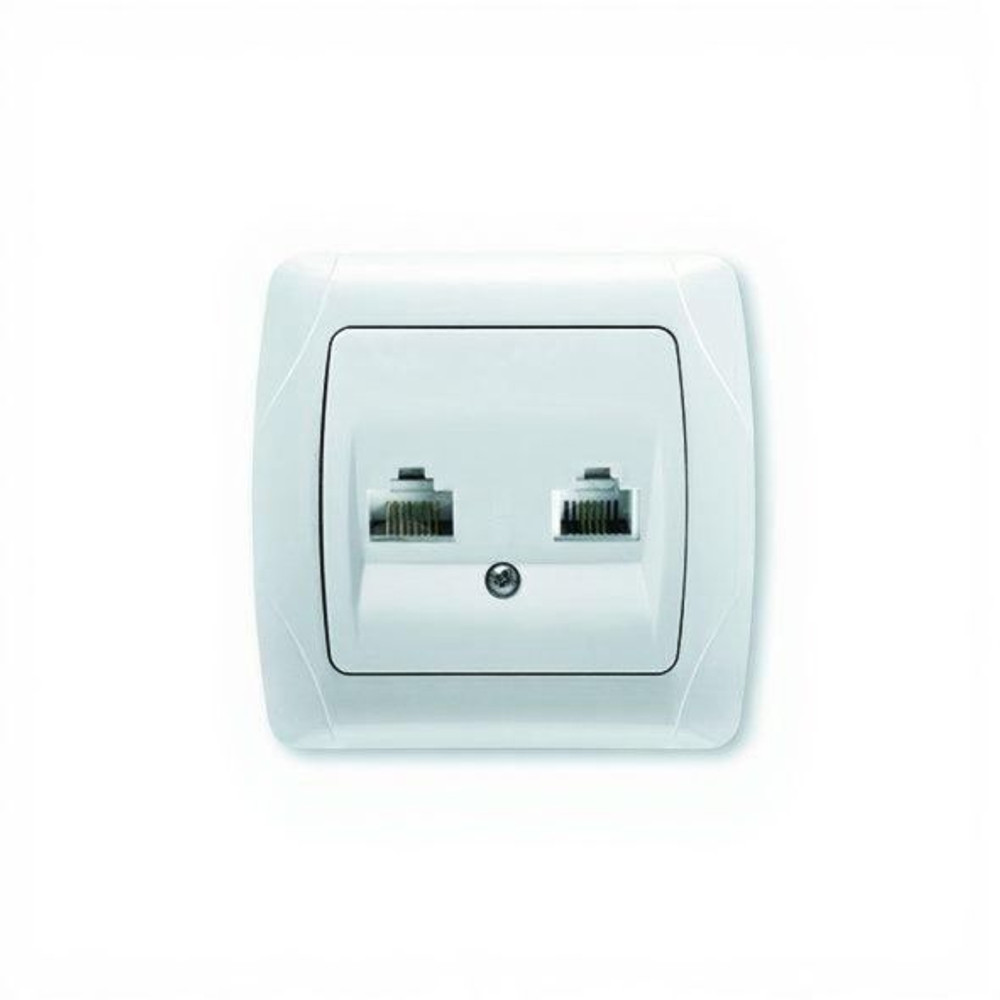 Розетка телефонная + компьютерная ( RJ11+ RJ45) VIKO CARMEN белый