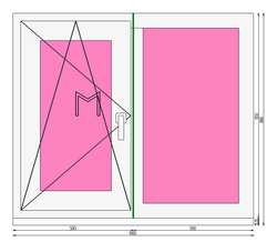 Пластиковое окно 850 х 1000 ТермА Эко + Москитная сетка