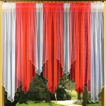 Занавеска "Ф. ПАТРИСИЯ", цвет бело-коралловый, Польша.