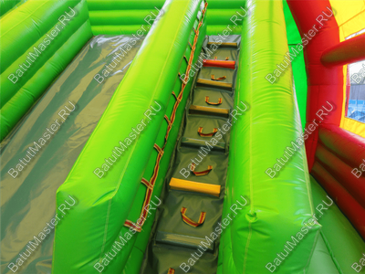 Надувной батут "Страна Сафария-2" с крышей и высокими горками 13*7*6 м