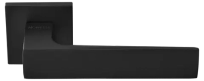 Ручка дверная MIRA MH-54-S6 BL раздельная на квадратной розетке, цвет черный, ЦАМ