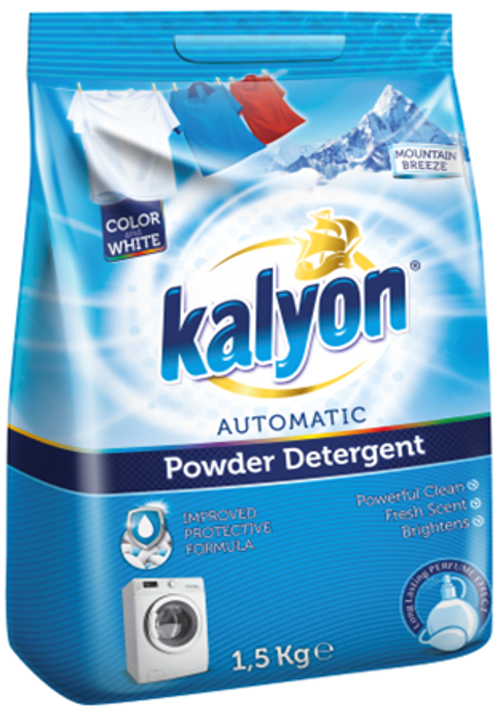 KALYON СТИРАЛЬНЫЙ ПОРОШОК - ГОРНЫЙ БРИЗ  1,5 кг x 12