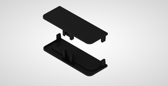 Комплект закрытых заглушек для С профиля (2 шт.) №2 (черный)