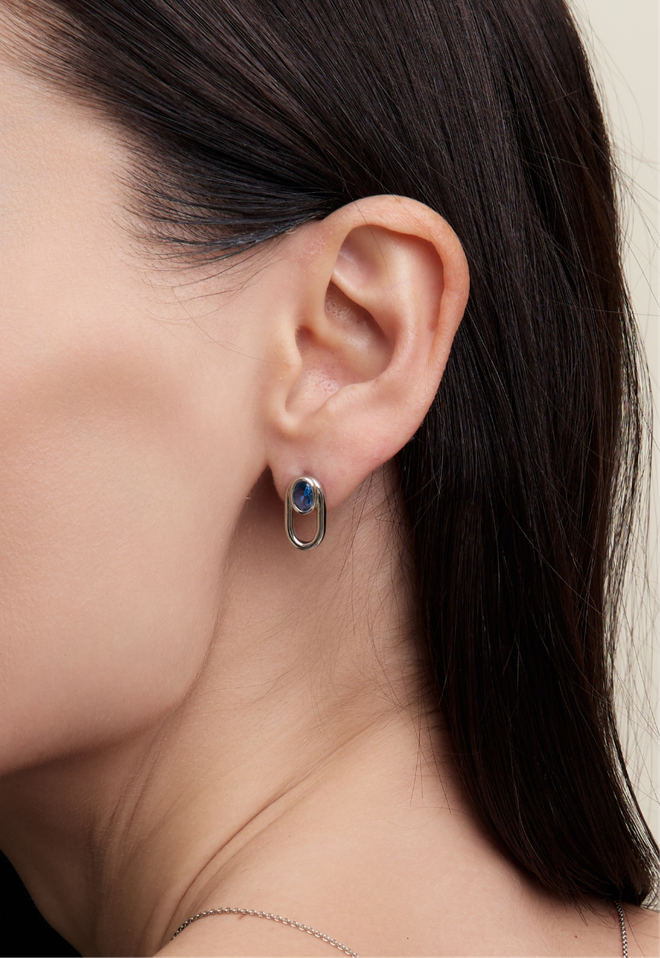 Серьги из серебра с топазами