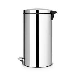 Ведро для мусора Brabantia полированная сталь 45л вид сбоку