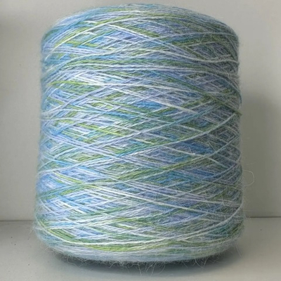 BRIGHT YARN; 70% ангора, 30% п/а; 600м/100гр; col. R094053BL, цвет секций: лазурный, зелёный
