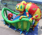 Надувная горка "В пасти у хамелеона"