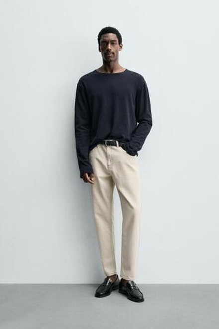 ZARA ДЖИНСЫ SLIM TAPERED FIT, ЭКРЮ