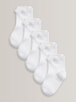 Носки хлопковые с рюшами для девочки Next A45-574, 5 шт., Белый