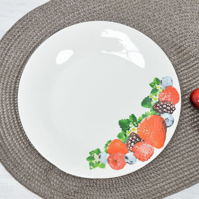 Тарелка десертная 20,5см Сочные ягоды (эконом) (84809)