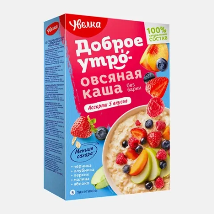 Каша Увелка Овсяная Ассорти 5пак*40г