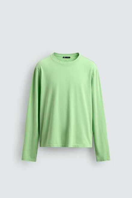 ZARA ФУТБОЛКА С ВЫШИВКОЙ «СЕРДЦЕ» — LIMITED EDITION, СВЕТЛО-ЗЕЛЕНЫЙ