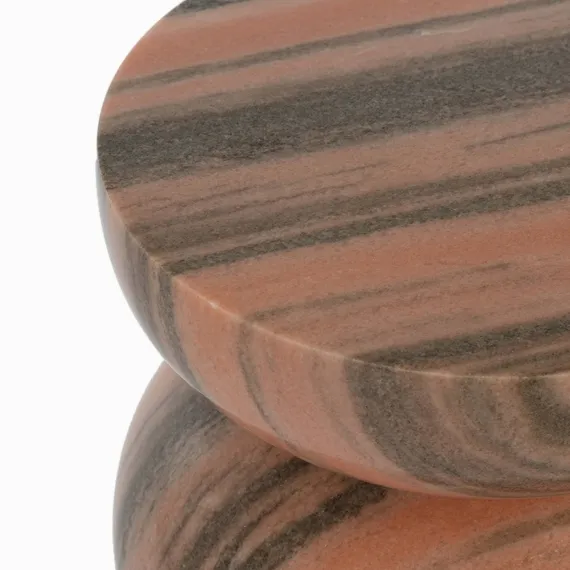 Кофейный стол Ove Ø28х45 см, розовый мрамор