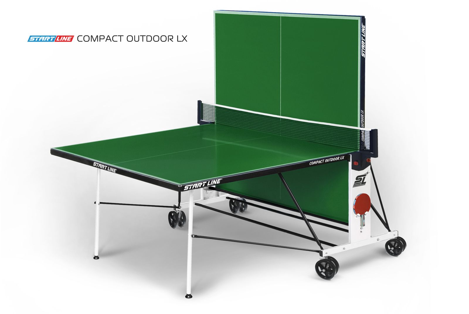 Стол теннисный Compact-2 LX Всепогодный Зелёный фото №7