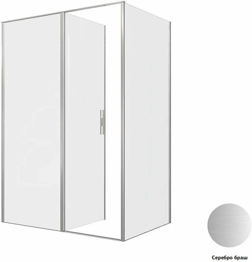 Душевой уголок Allen Brau Priority 3.31032.BA+3.31047.BA 120х100 стекло прозрачное/профиль брашированное серебро