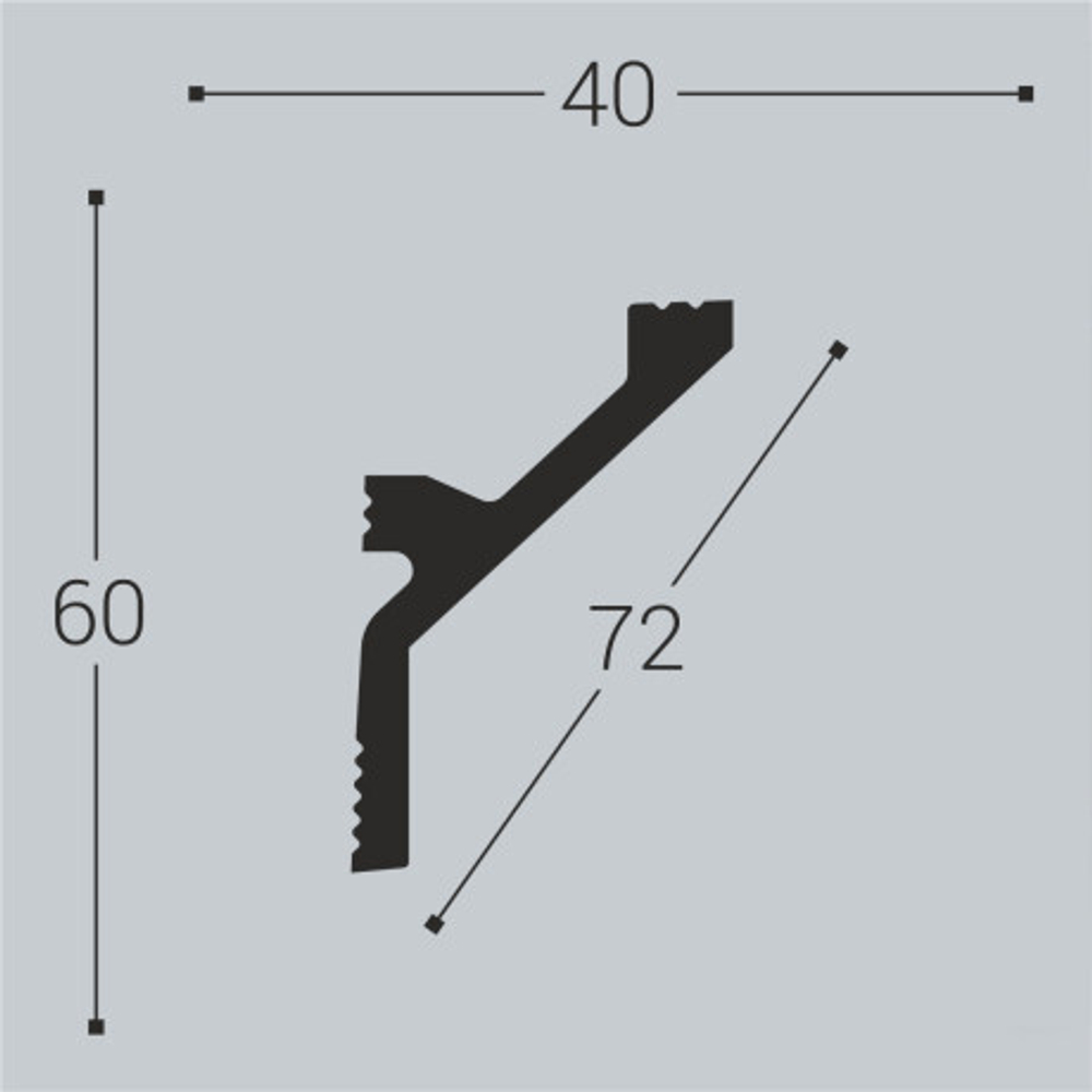 Карниз К12 (60*40*2000мм) Bello Deco