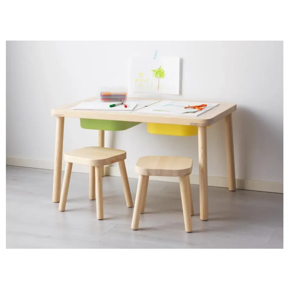 Стол детский - IKEA FLISAT/ФЛИСАТ ИКЕА, 83x58 см, под беленый дуб