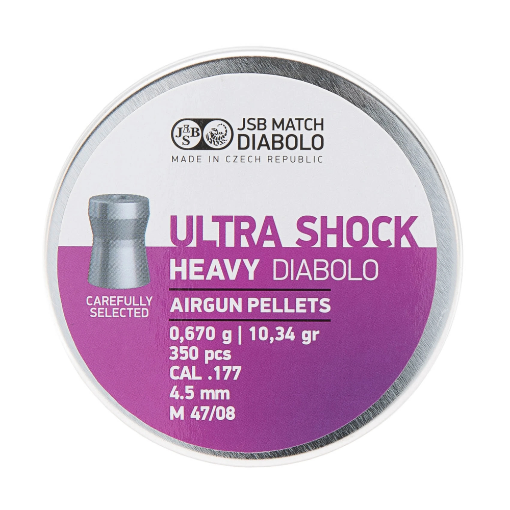 Пуля пневм. 4,5 JSB Ultra Shock Heavy Diabolo, 0,67 г, 350 шт/бан