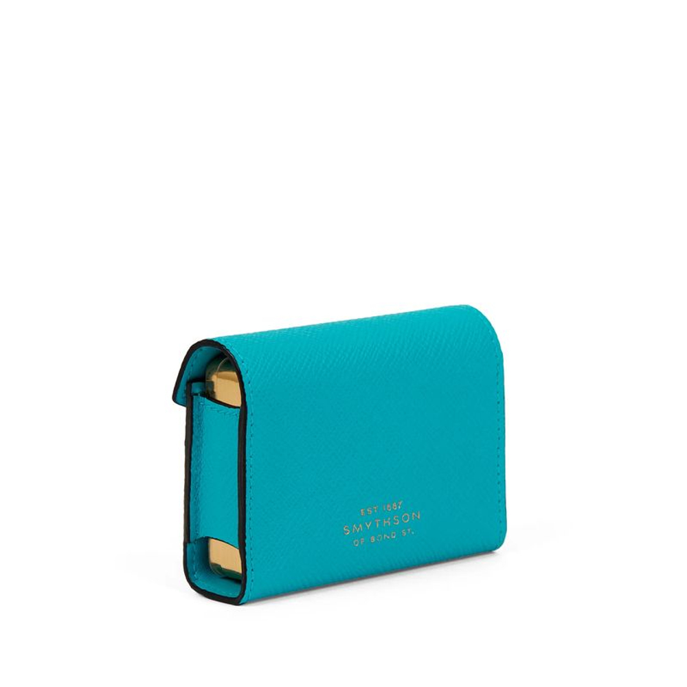 Smythson Чехол для игральных карт Single Playing Cards Case in Panama, Turquoise (бирюзовый / Turquoise)