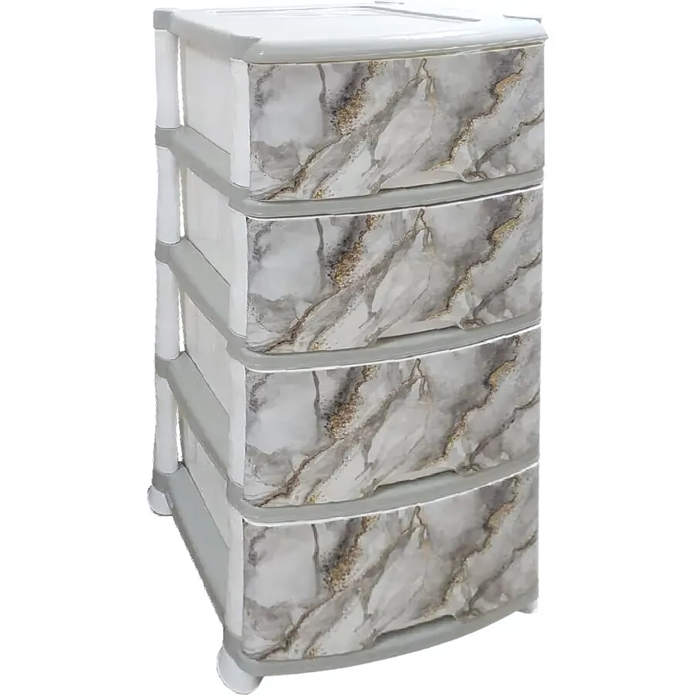 Комод 4-х секц. с декором "Мрамор"