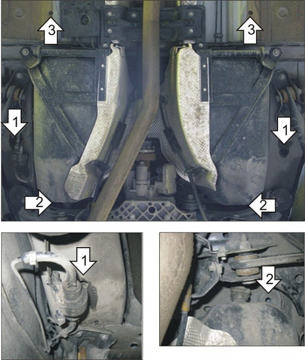 Защита Топл. бака. 3 мм, Сталь. для Land Rover Freelander II 2012-2015, Land Rover Freelander II 2006-2012 MOTODOR.13201