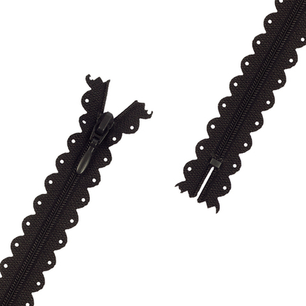 Молния декор. "GAMMA"  Premium, 20 см неразъёмная, №310 черный