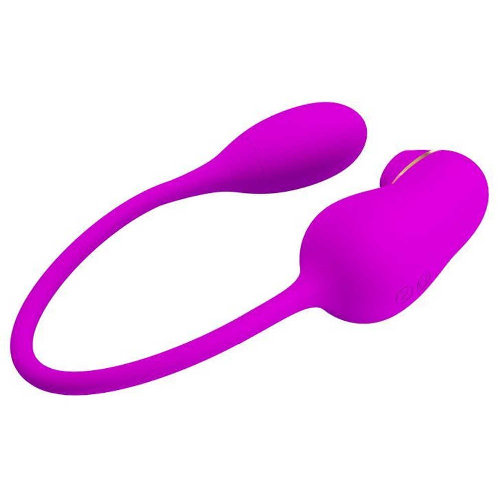 Лиловый вакуумный клиторальный стимулятор Kama с виброяйцом (Цвет: лиловый)