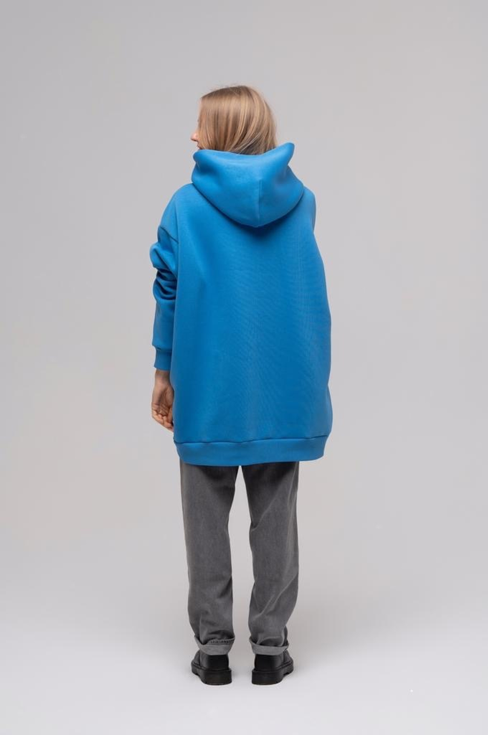 Свитшот oversize с капюшоном, Синий