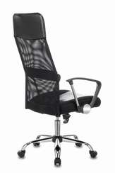 Кресло руководителя Бюрократ CH-600SL черный эко.кожа/сетка крестов. металл хром