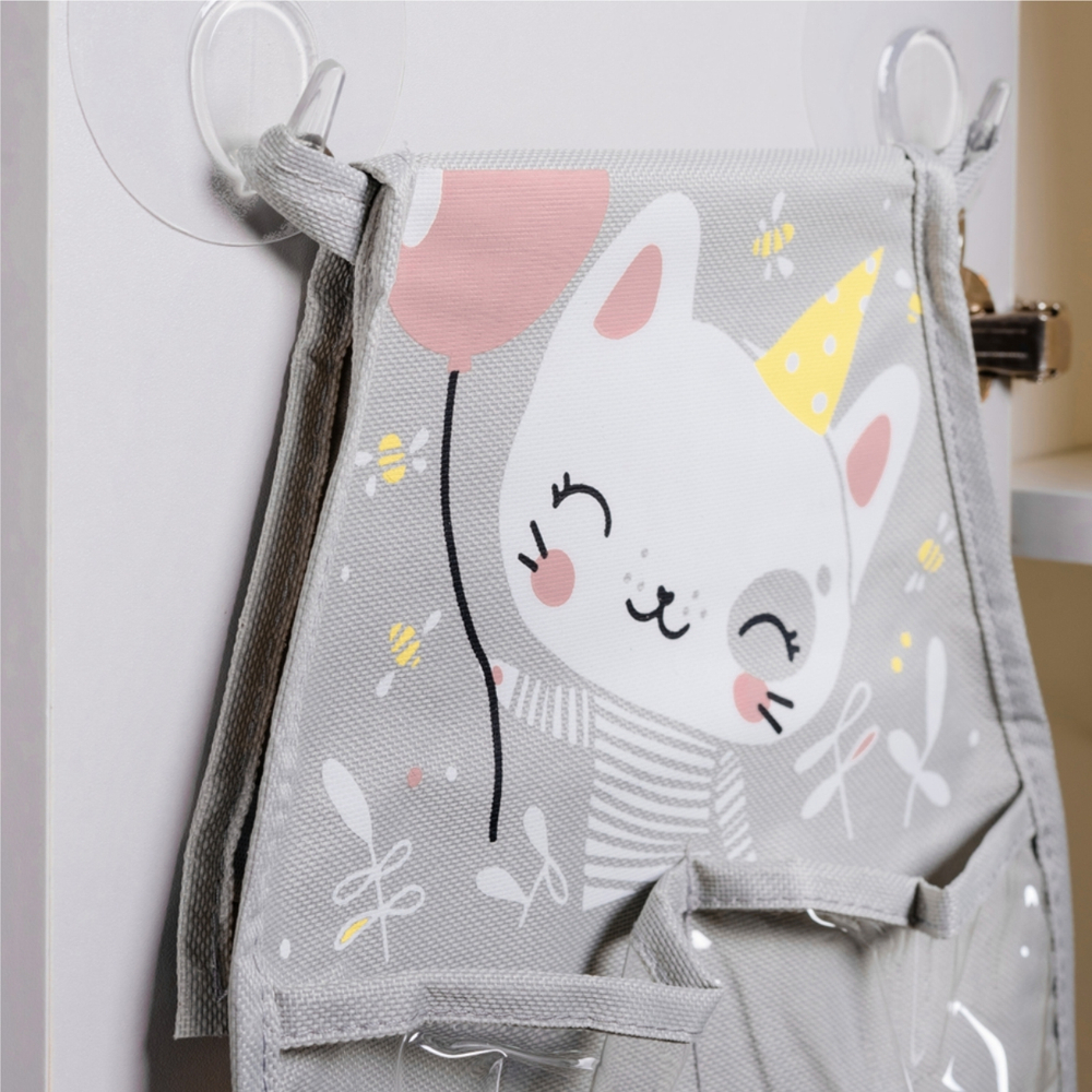 Набор для детского сада: кармашек, коврик, наклейки. Котик